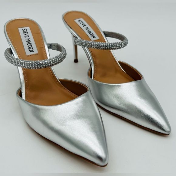 STEVE MADDEN Women’s Pavé Rhinestone Strap Pump - Picture 2 of 15